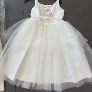 Elegant ivory flower girl, formal kids dress
